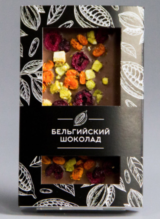 Молочный шоколад с вишней, облепихой и киви